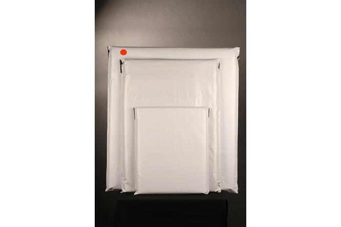 Fraktpose hvit & grå coex MDPE 55x60+6 cm, 70 my