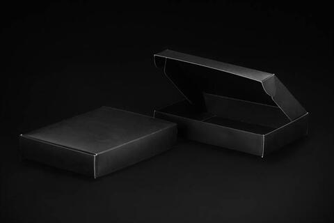 Gavekorteske, sort matt m/preg 17x12x3 cm