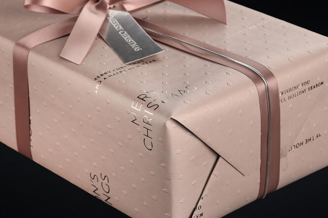 Julepapir,Christmas Greetings Dusty Rose 55 cm x 80 m