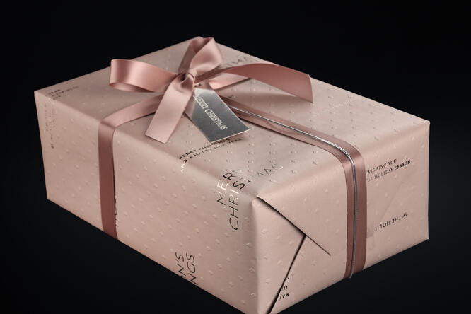 Julepapir,Christmas Greetings Dusty Rose 55 cm x 80 m