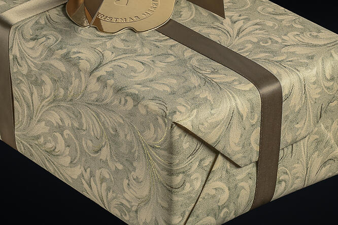 Julepapir,Christmas Leaf Deep Sage 55 cm x 100 m