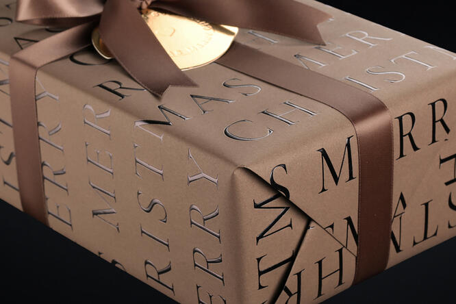 Julepapir,Slender Merry Christmas Coffee 55 cm x 100 m