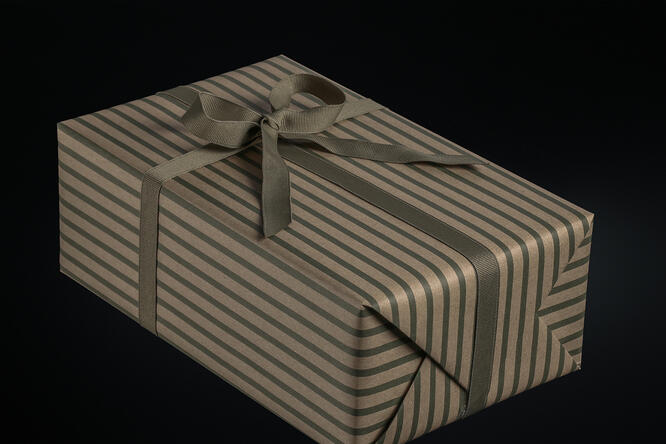 Julepapir,Stripe Deep Sage 55 cm x 100 m