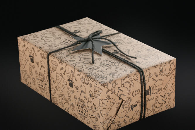 Julepapir, Doodle 50 cm x 100 m