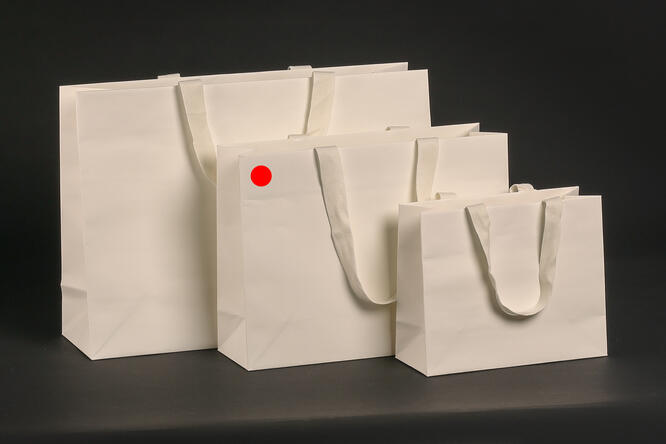 Papirpose m/bånd, Hvit kraft 32x10x24+5 cm, 180 gr