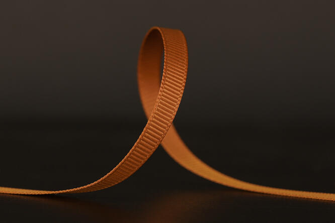 Bånd ribbet blank, Copper 6 mm x 90 m