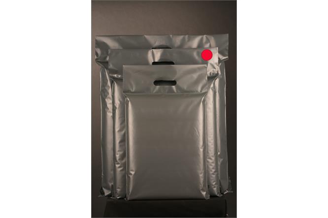 Fraktpose grå matt  MDPE 40x48+10+5 cm, 70 my