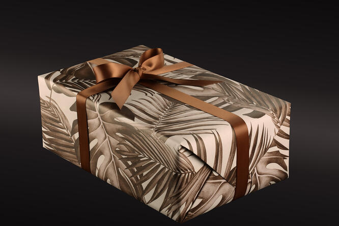 Gavepapir, Palm Leaves Brown (5) 55 cm x 100 m