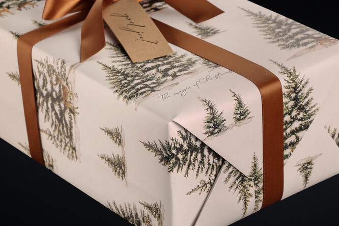 Julepapir, Christmas Forest 55 cm x 100 m
