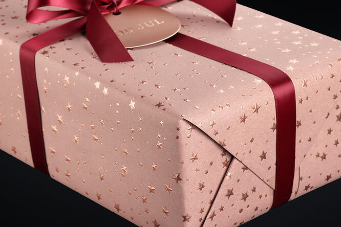 Julepapir, Little Stars Antique Rose 55 cm x 100 m