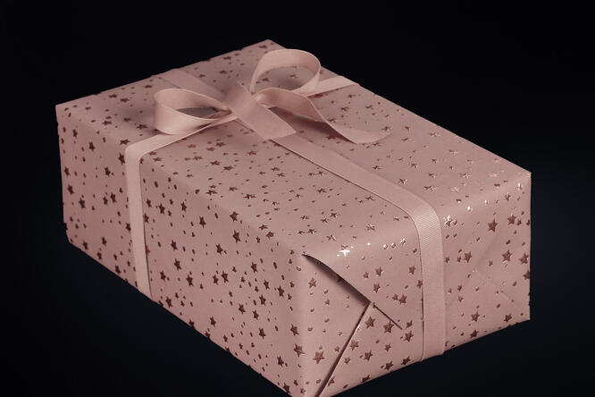Julepapir, Little Stars Antique Rose 55 cm x 100 m