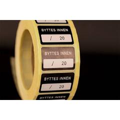 Bytteetikett 30x20 mm rl á 1000 stk