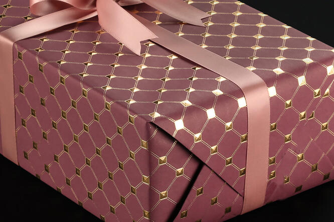 Gavepapir, Bordeaux Diamond (8) 55 cm x 100 m