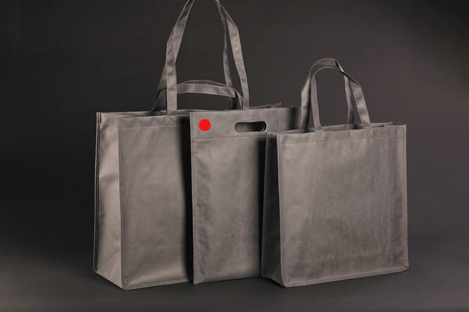 Handlenett med utstanset håndtak Dark Grey Non Woven 40x50 cm