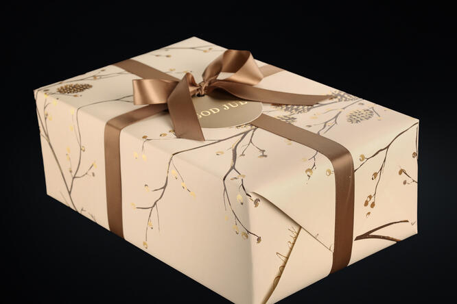 Julepapir, Christmas Branch Beige 55 cm x 100 m