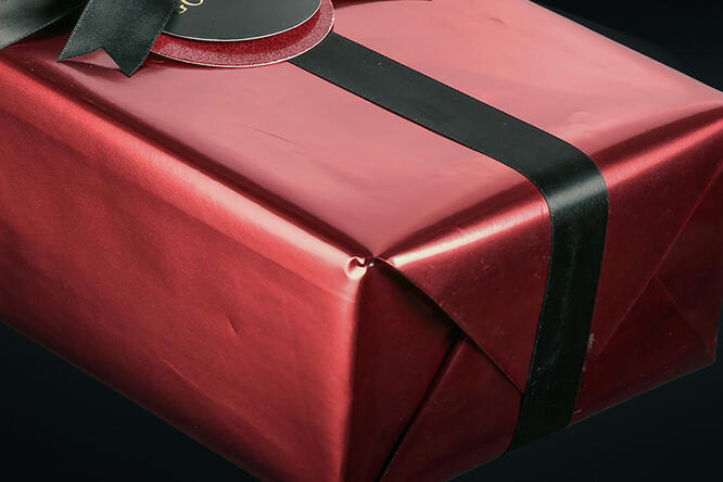 Julepapir, Glossy folie Christmas red 55 cm x 100 m