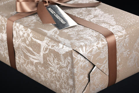 Julepapir, Silver Deer Dark Grey 55 cm x 100 m