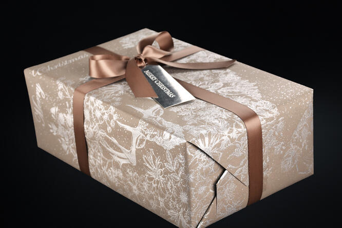 Julepapir, Silver Deer Dark Grey 55 cm x 100 m
