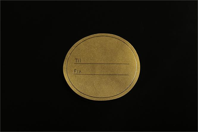 Til/Fra, Gold/Gold etikett, sirkel 55 mm à 500 stk.