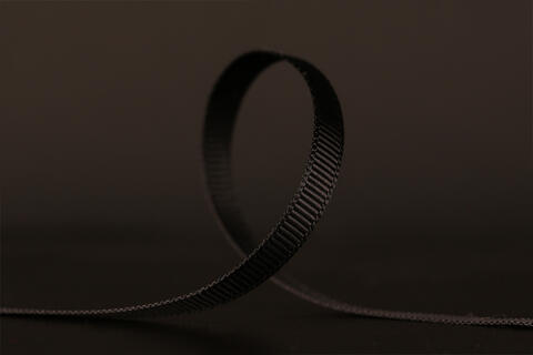 Bånd ribbet blank, Black 6 mm x 90 m