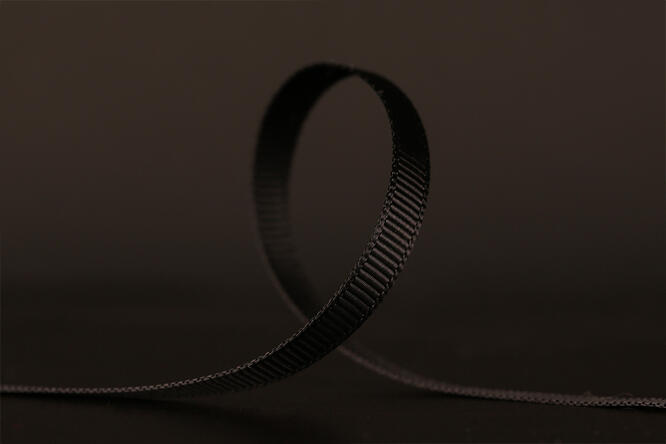 Bånd ribbet blank, Black 6 mm x 90 m