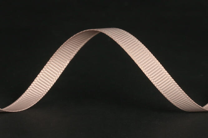 Bånd ribbet blank, Taupe 6 mm x 90 m