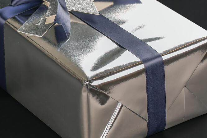 Gavepapir, Metallic Silver Glanz (2) finnes i flere bredder