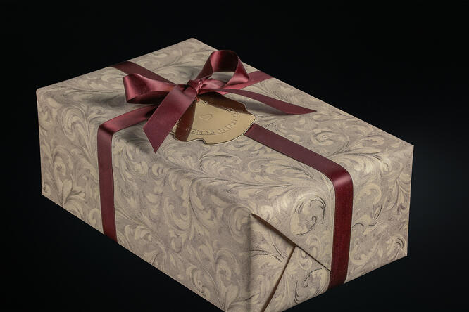 Julepapir,Christmas Leaf Burgundy 55 cm x 100 m