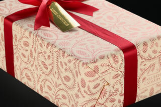 Julepapir, Cream/Red Pinecone Greetings (8) 55 cm x 100 m