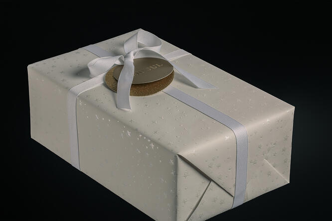 Julepapir, White perlemor stars 55 cm x 100 m