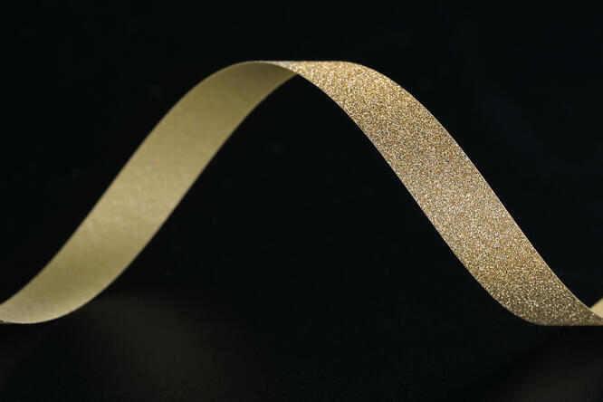 Bånd Glitter, Gold 10 mm x 100 m