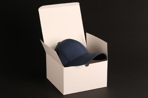 Gaveeske m/ lokk, hvit matt 20x20x12 cm