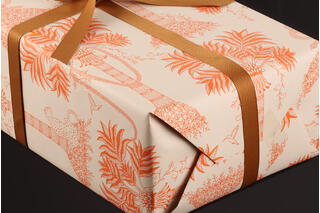 Gavepapir, Tropical Palms Orange (5) 55 cm x 100 m