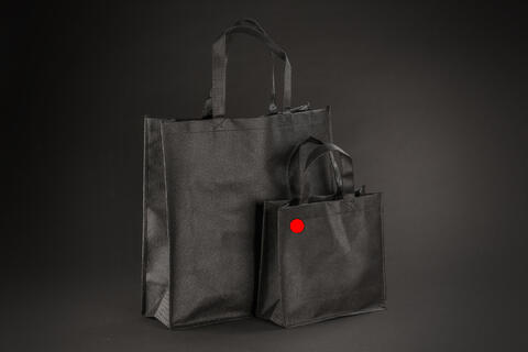 Handlenett med håndtak, sort Non Woven 26x10x24 cm