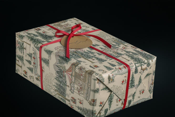 Julepapir,Nostalgisk karusell 55 cm x 100 m