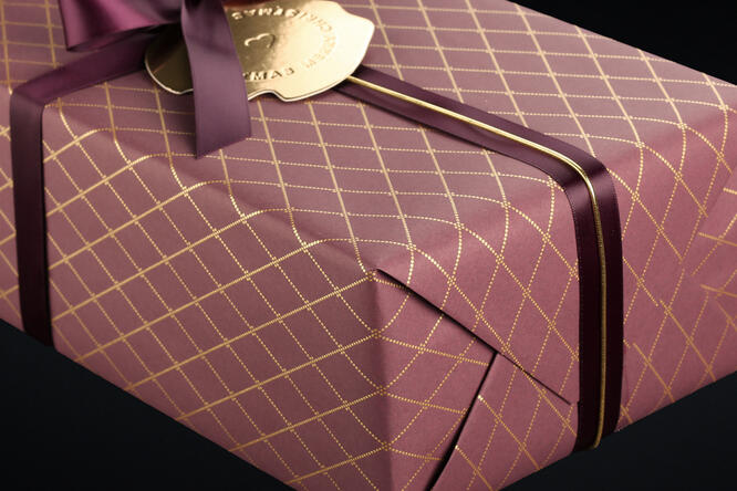 Julepapir, Christmas Square Bordeaux 55 cm x 100 m