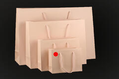 Papirpose m/snor, Nude preget mat