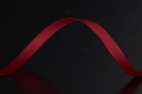 Bånd ribbet blank, Red 6 mm x 90 m