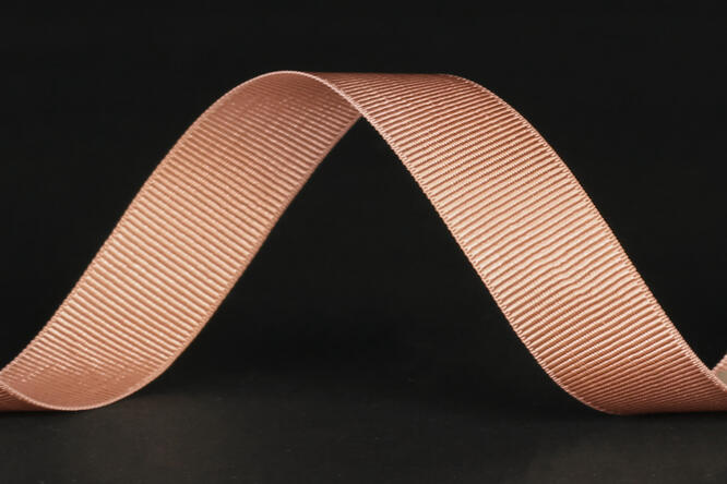 Bånd ribbet blank, Rose Gold 15 mm x 90 m