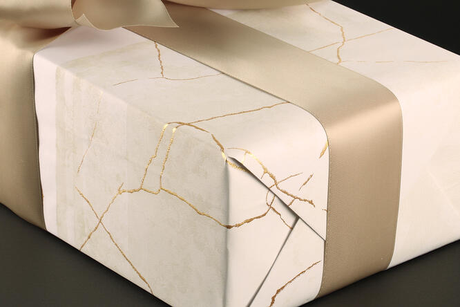 Gavepapir, Marble Lighting (8) 55 cm x 100 m