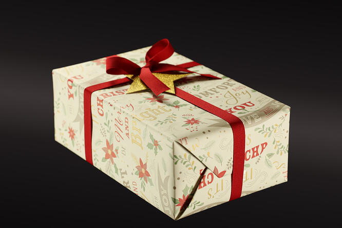 Gavepapir, Merry and Bright (5) 55 cm x 100 m