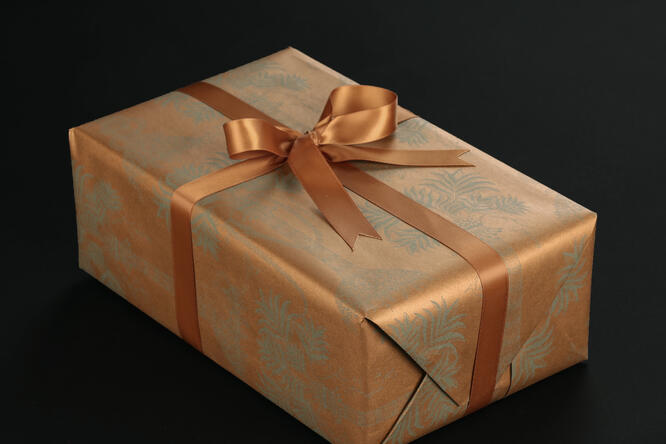 Gavepapir, Tropical Palms Bronze/Green (5) 55 cm x 120 m