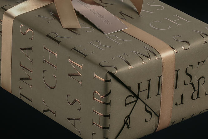 Julepapir,Slender Merry Christmas Coffee 55 cm x 100 m