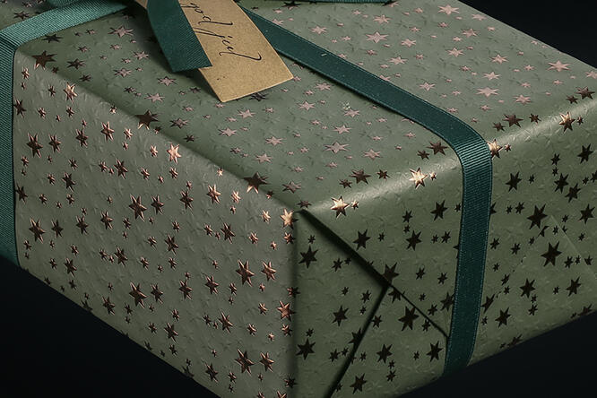 Julepapir,Star Night Deep 55 cm x 100 m