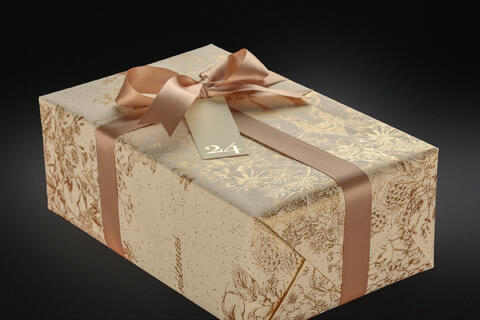 Julepapir, Beige Golden Deer (8) 55 cm x 100 m