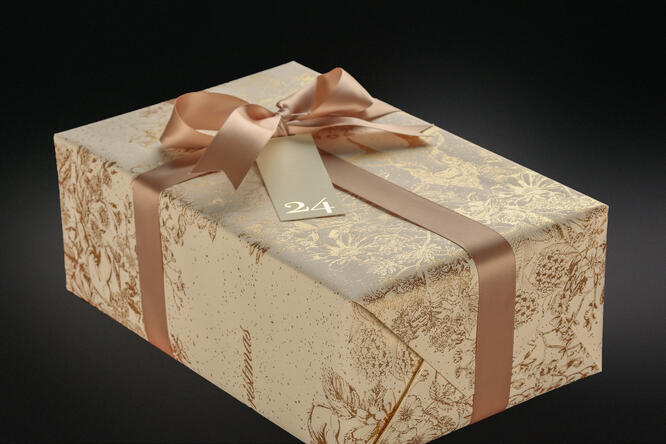 Julepapir, Beige Golden Deer (8) 55 cm x 100 m