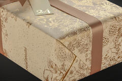 Julepapir, Beige Golden Deer (8) 55 cm x 100 m