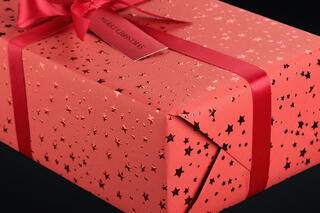 Julepapir, Little Red Stars Red 55 cm x 100 m