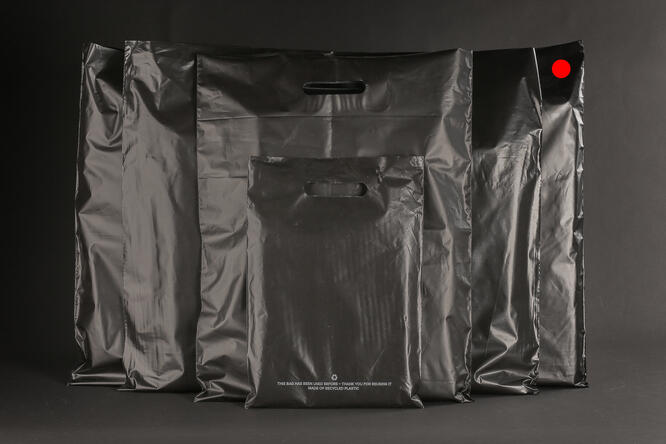 Plastpose, Sort matt coex resirk 74x50 cm, 50 my, à 250 stk