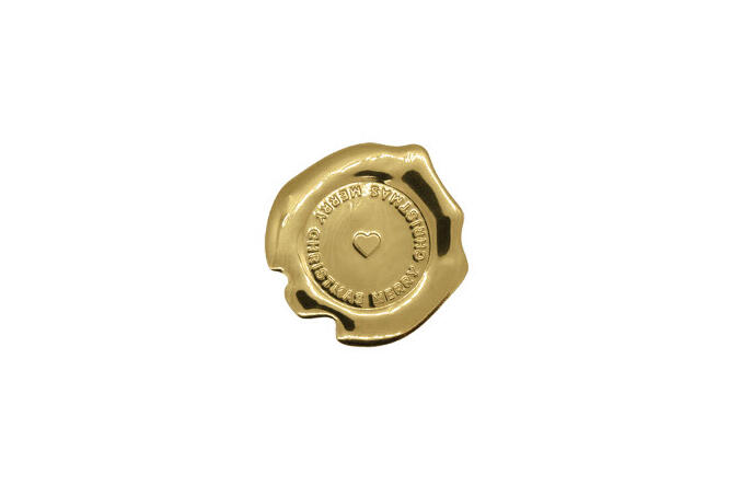 Seal, Merry Christmas - Gold 40 mm etikett/emblem
